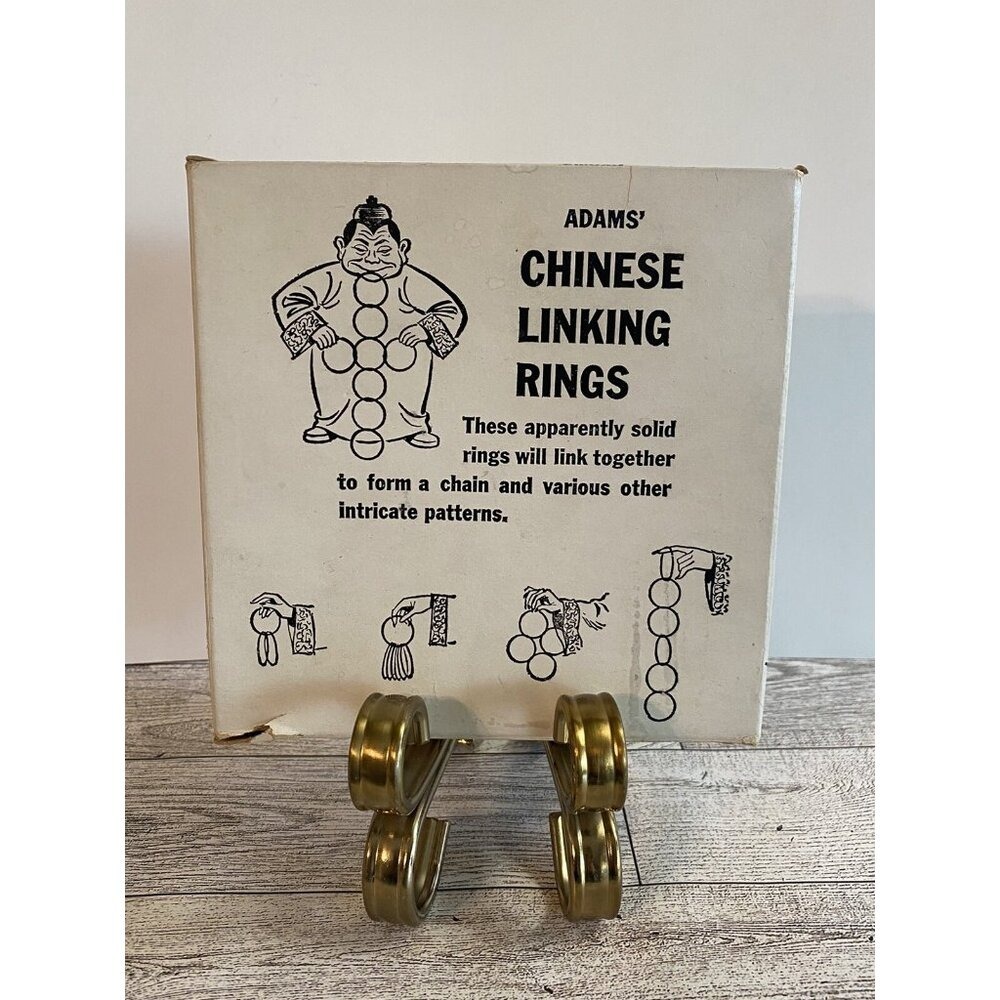 Vtg Chinese Linking Rings Knotts Berry Farm Souvenir Magic Trick by Adams